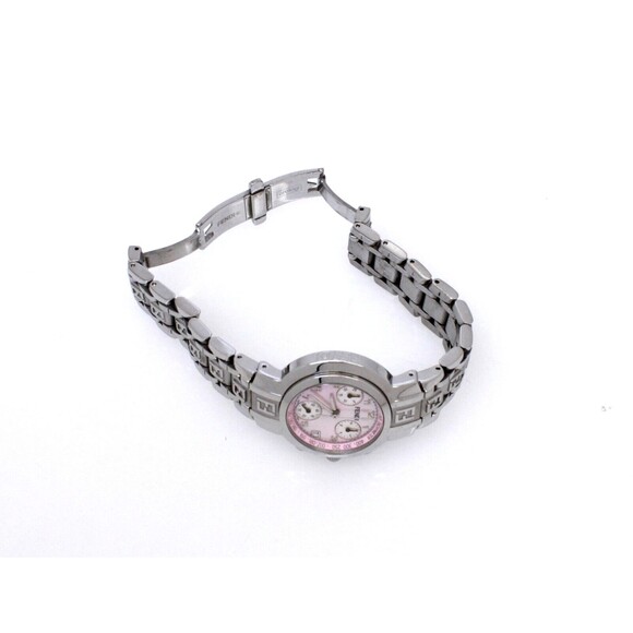Fendi Pink Stainless Steel Zucca Ladies Wristwatch Chrono with Pink Dial32mm - Picture 8 of 8